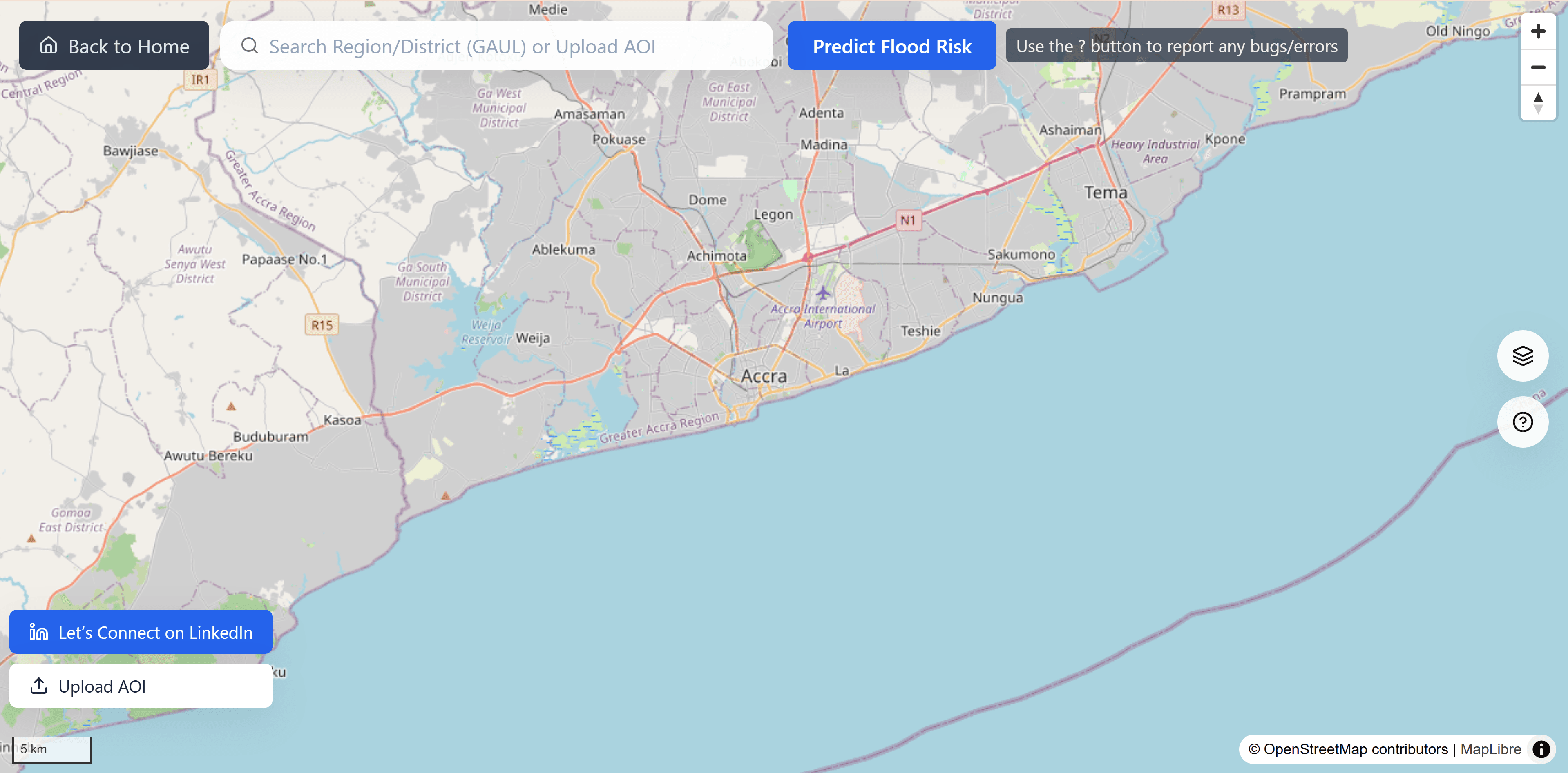 Geospatial dashboard analytics interface